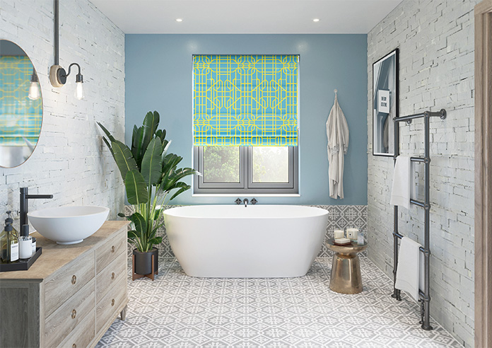 Bamboo Candy, Yellow Blue - Twist&Fit Roman Blind - Image 8